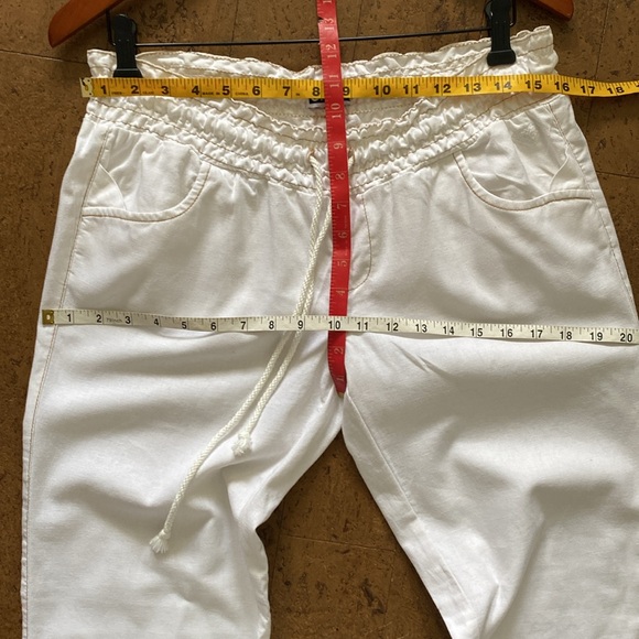 Vtg 90’s Foxy jeans wide legs, pull up, drawstring! Linen /cotton blend! Size S - Picture 8 of 12